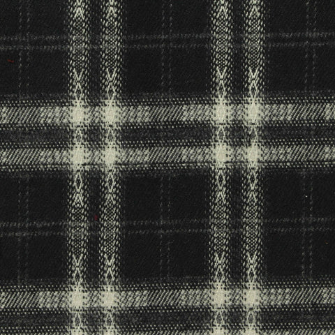 Black Plaid Woven, Poly-Viscose, 285 gsm, 150 cm, ref EF-265203