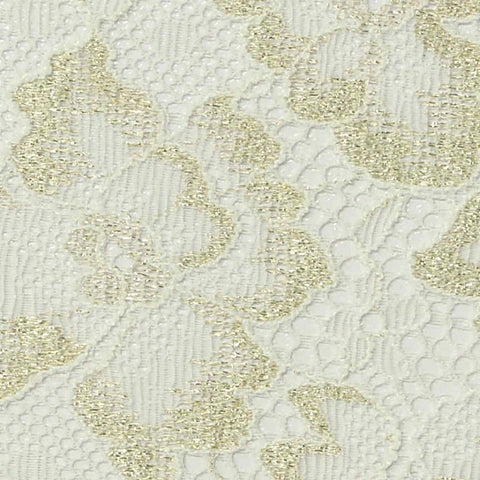 Gold Glitter-Floral Lace, Nylon-Spandex