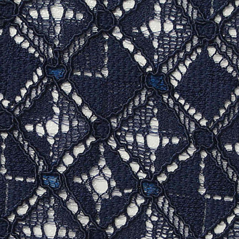 Navy Openwork-Diamond Lace, Nylon