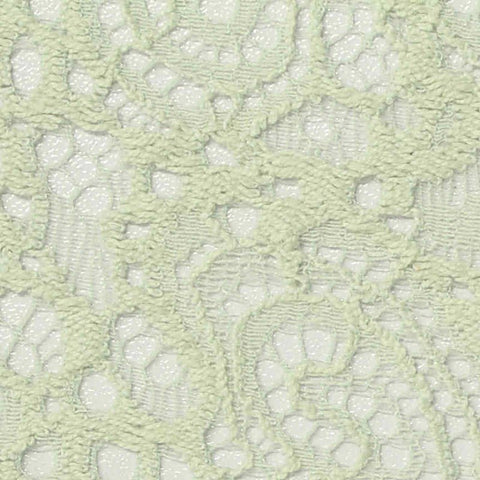 Light Green Floral Lace, Cotton-Nylon