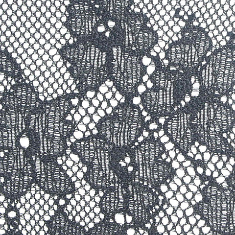 Black Floral Lace, Nylon-Spandex, 82 gsm