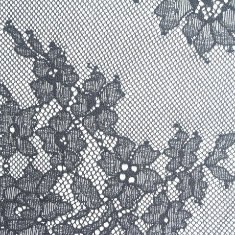 Black Floral Lace, Nylon-Spandex, 82 gsm