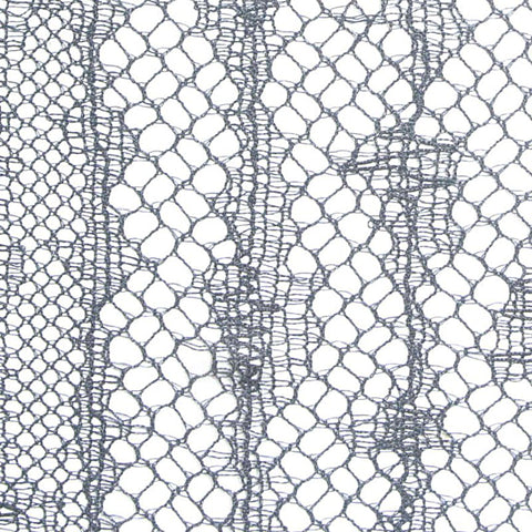 Grey Vertical-Stripe Lace, Nylon-Viscose