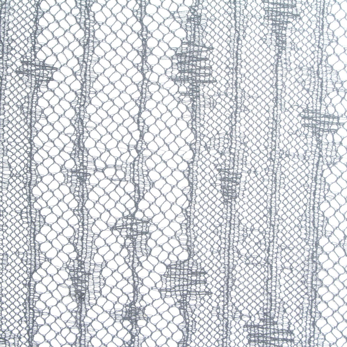 Grey Vertical-Stripe Lace, Nylon-Viscose