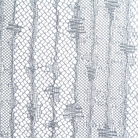Grey Vertical-Stripe Lace, Nylon-Viscose