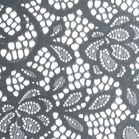 Black Floral Lace, Nylon, 117 gsm