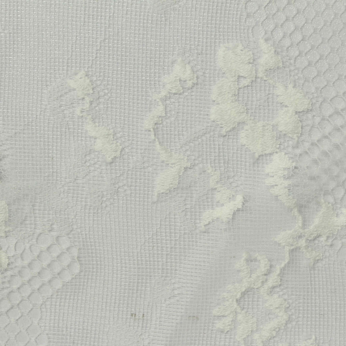 White Floral Lace, Nylon-Cotton, 55 gsm