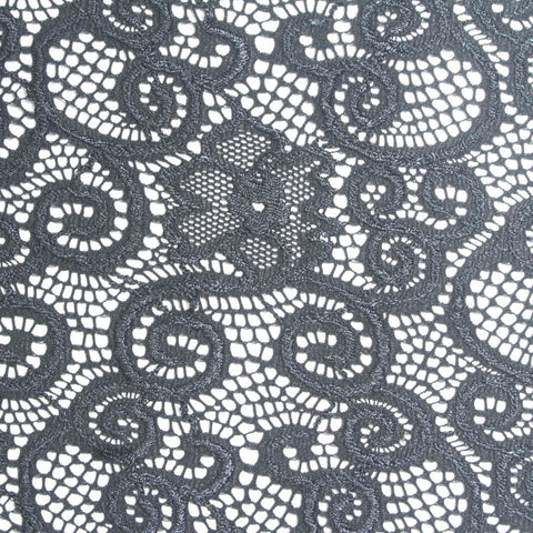 Dark Grey Floral Lace, Nylon
