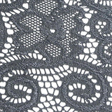 Dark Grey Floral Lace, Nylon — texture