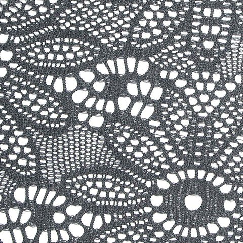 Dark Grey Floral Lace, Nylon-Spandex