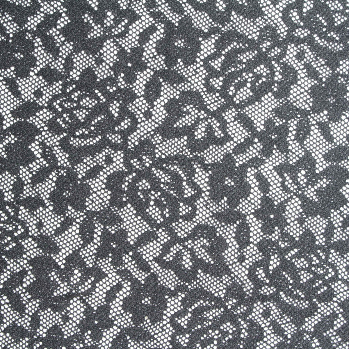 Nylon Stretch Lace Fabric, 118 gsm, 126 cm — Black