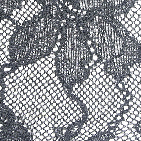 Black Floral Lace, Nylon-Spandex, 106 gsm