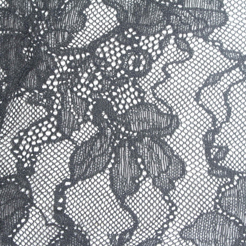 Black Floral Lace, Nylon-Spandex, 106 gsm
