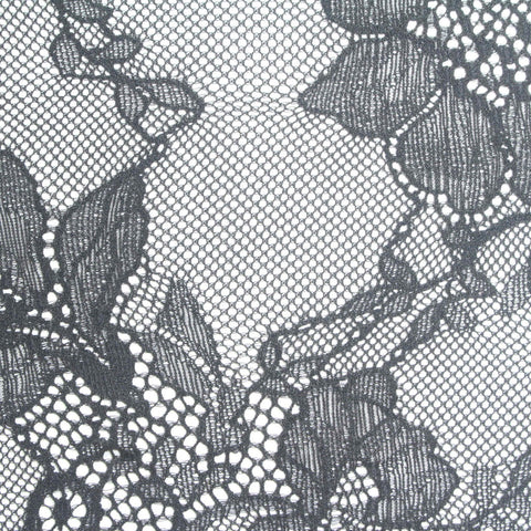 Black Floral Lace, Nylon-Spandex, 85 gsm
