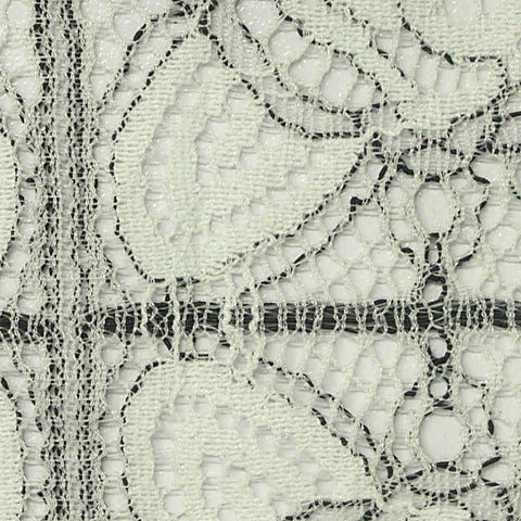 Pale Green Bold-Floral Lace, Viscose-Nylon