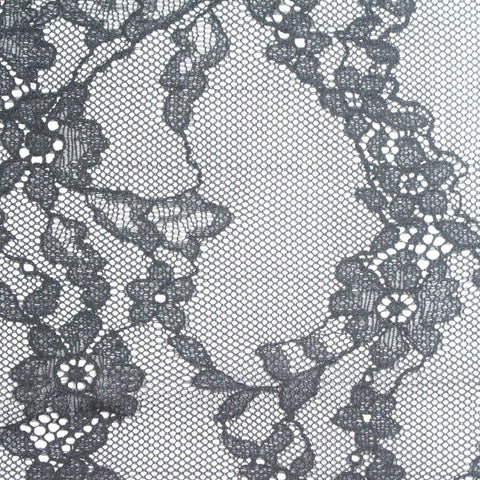 Black Floral Lace, Nylon-Spandex, 94 gsm