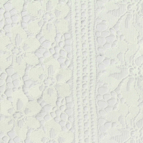 Cream Floral Lace, Nylon, 146 gsm