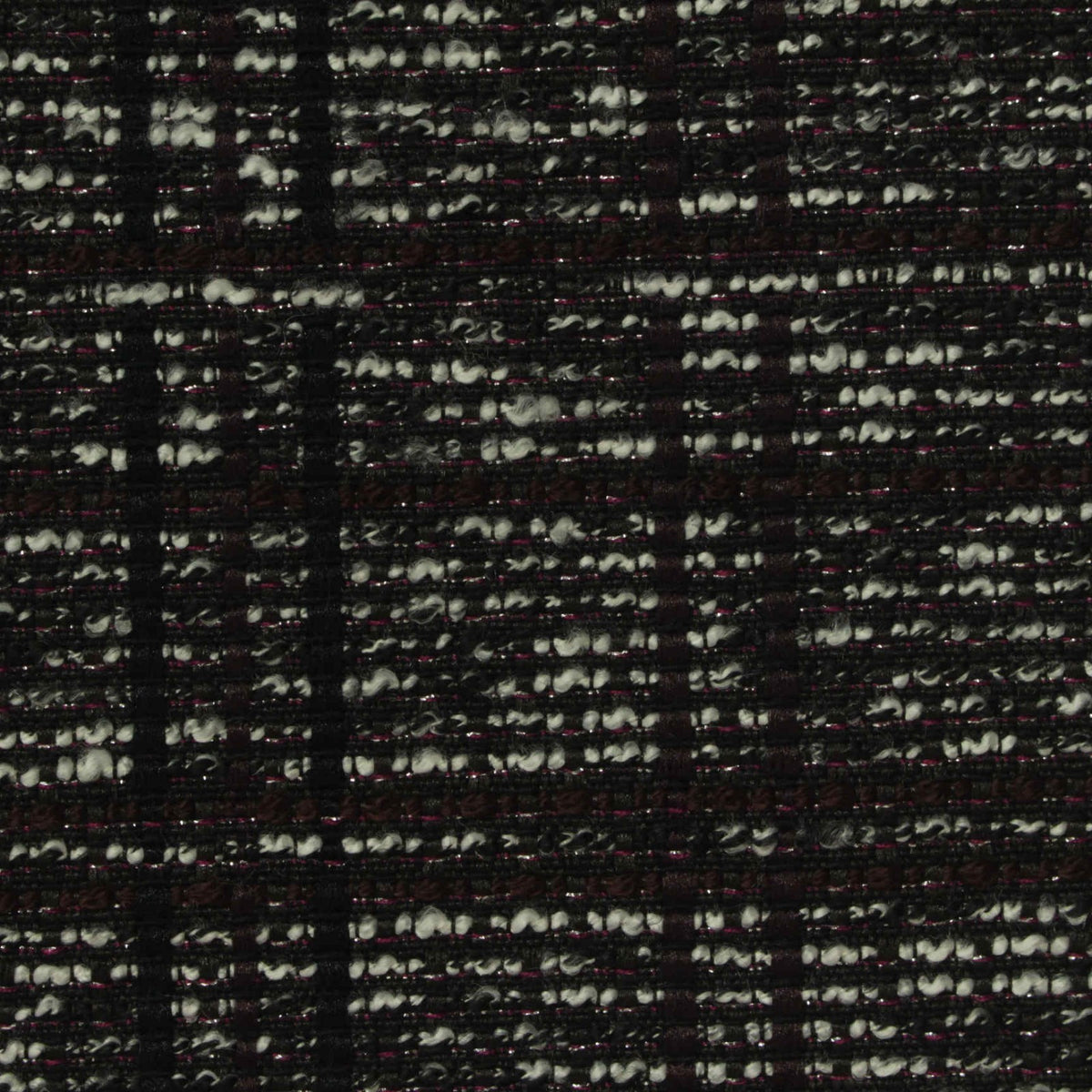 Black Plaid Bouclé, Polyester, 275 gsm