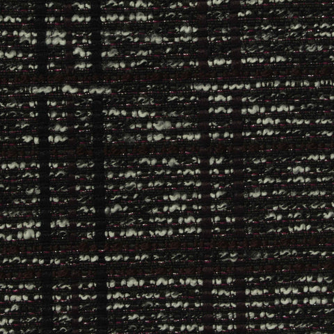 Black Plaid Bouclé, Polyester, 275 gsm
