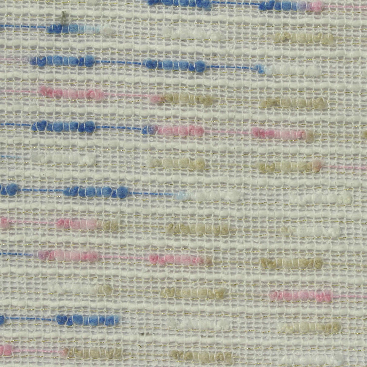 Blue Horizontal-Dash Bouclé, Polyester