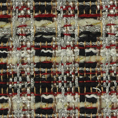 Black Plaid Bouclé, Polyester, 390 gsm
