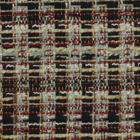 Black Plaid Bouclé, Polyester, 390 gsm