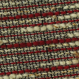 Red Horizontal-Stripe Bouclé, Poly-Cotton — texture