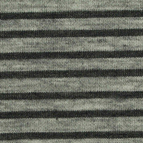 Dark Grey Horizontal-Stripe Scuba Knit, Poly-Viscose