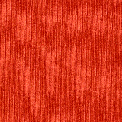 Polyester Viscose Stretch Rib Knit Fabric, 270 gsm, 150 cm — Orange