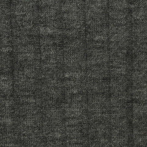 Dark Grey Heathered-Marl Rib Knit, Polyester, 170 gsm