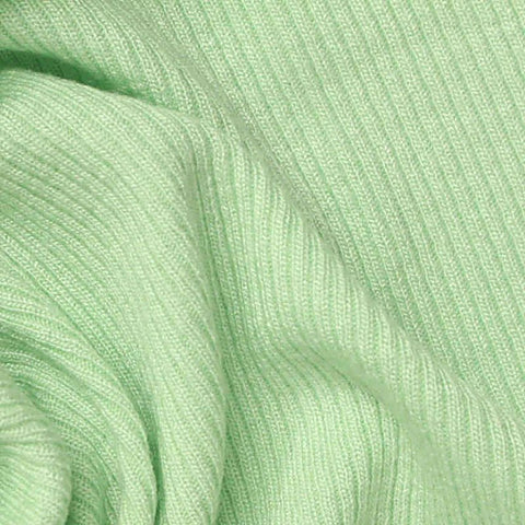 Viscose Stretch Rib Knit Fabric, 260 gsm, 130 cm — Green