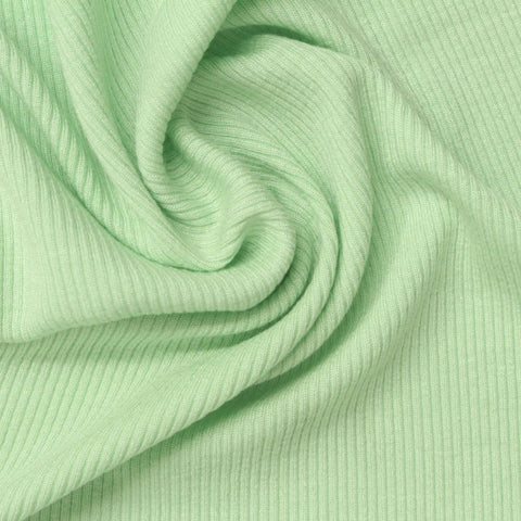 Viscose Stretch Rib Knit Fabric, 260 gsm, 130 cm — Green