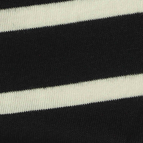 Black Horizontal-Stripe Jersey Knit, Viscose, 146 gsm