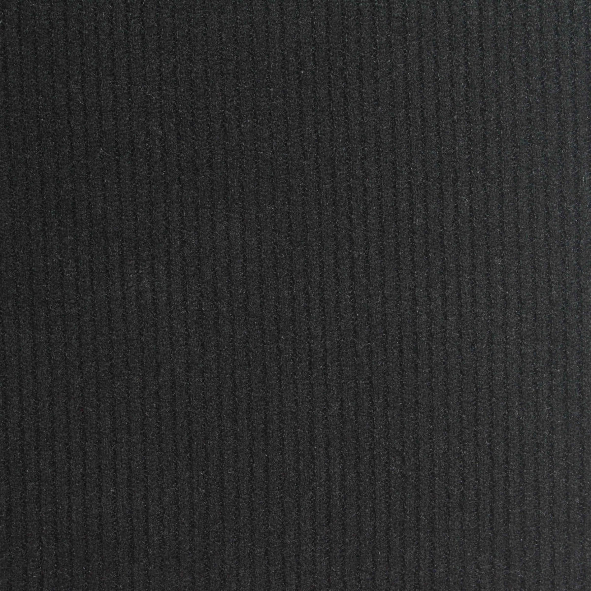 Viscose Polyester Blend Stretch Rib Knit Fabric, 300 gsm, 185 cm — Black