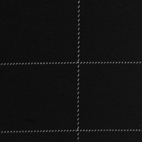 Black Check Interlock Knit, Viscose-Poly