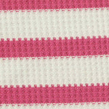 Pink Horizontal-Stripe Waffle Knit, Poly-Viscose — texture