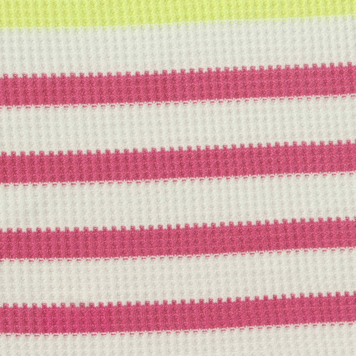 Pink Horizontal-Stripe Waffle Knit, Poly-Viscose