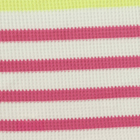 Pink Horizontal-Stripe Waffle Knit, Poly-Viscose