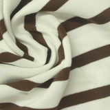 Brown Horizontal-Stripe Jersey Knit, Cotton