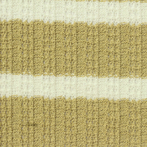 Cream Horizontal-Stripe Rib Knit, Poly-Viscose, 300 gsm