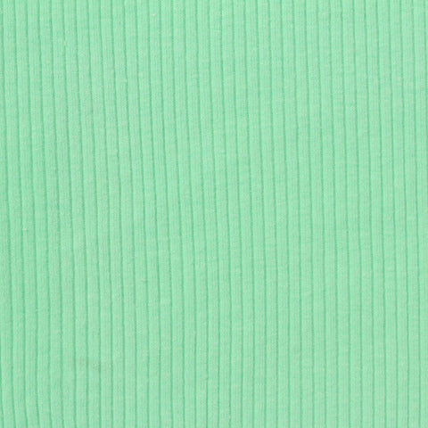 Cotton Polyester Stretch Rib Knit Fabric, 200 gsm, 135 cm — Green, ref EF-265607