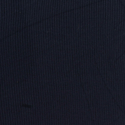 Viscose Stretch Rib Knit Fabric, 430 gsm, 135 cm — Navy
