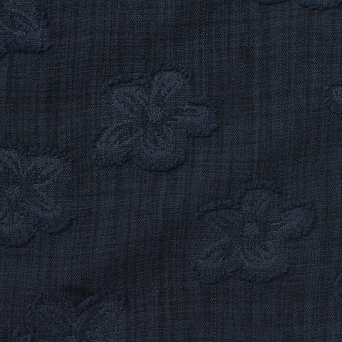 Dark Blue Tone-on-Tone Floral Jacquard, Polyester