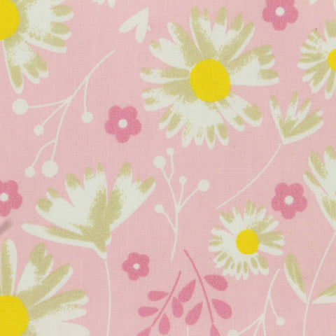 Pink Flowers Woven, Cotton