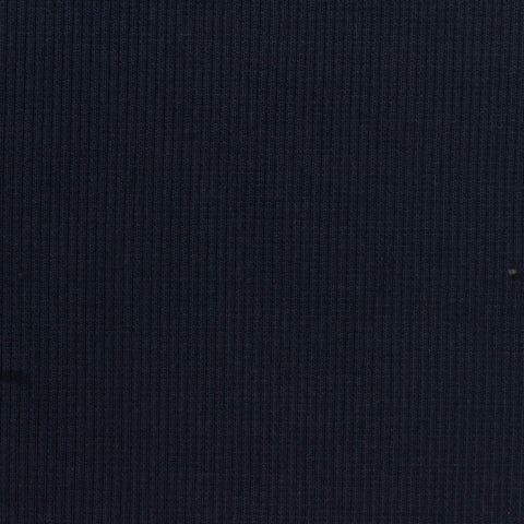 Cotton Stretch Rib Knit Fabric, 365 gsm, 115 cm — Navy