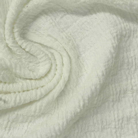 Cotton Stretch Crepe Fabric, 230 gsm, 135 cm — White