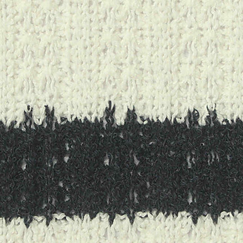 Off-White Horizontal-Stripe Rib Knit, Cotton-Poly