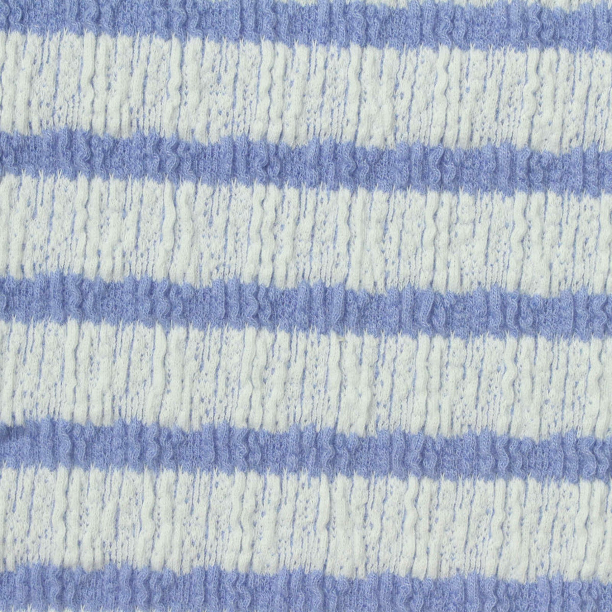 Light Blue Horizontal-Stripe Jersey Knit, Cotton