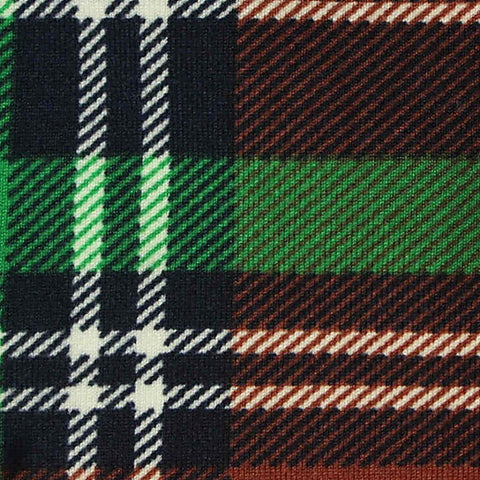 Green Bold-Plaid Milk Silk Knit, Polyester
