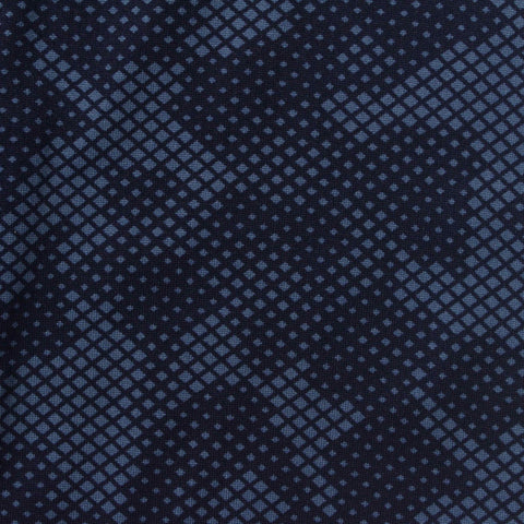 Dark Blue Geometric-Diamond Jersey Knit, Polyester